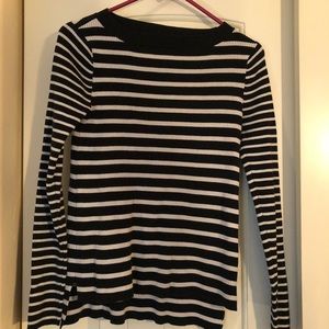 White and black striped sweater